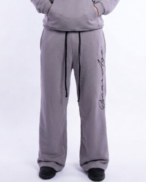 Sweatpants grey wide leg long Man