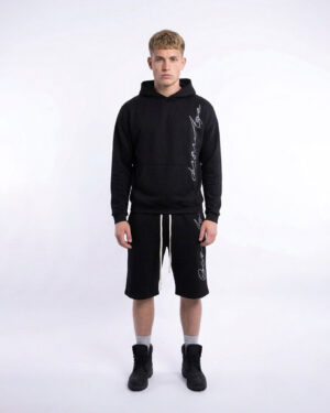 Sweatpants black wide leg short Man