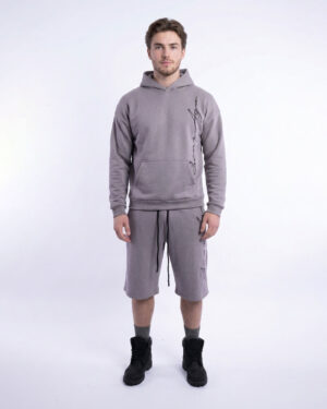 Sweatpants grey wide leg short Man